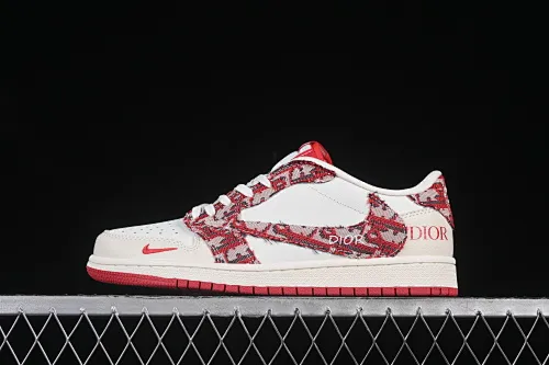 All categories Air Jordan Jordan series basketball shoes Air Jordan 1 Low high-end customized low-top sneakers Travis Scott x Fragment Design x Air Jordan 1 Low OG SP AJ1 Joe 1 Dior joint beige knitted low-top cultural casual sneakers XS2024-042